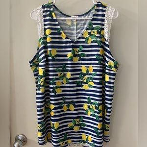 Westport Tank Crochet Lemons size 1X